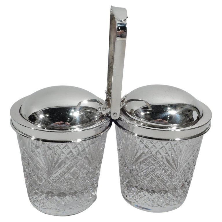Tiffany Old-Fashioned Sterling Silver and Glass Double Jam Jar For Sale at  1stDibs | tiffany double old fashioned glasses