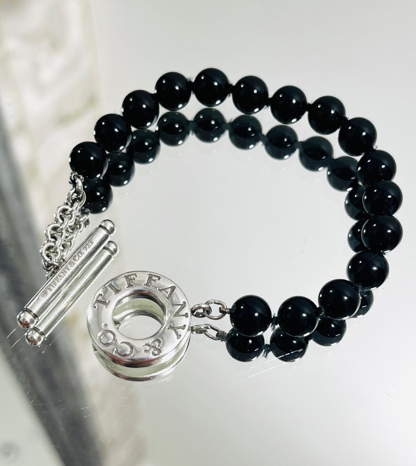 tiffany and co black onyx bead bracelet