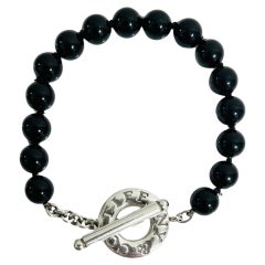 Tiffany Bracelet à bascule en onyx et argent sterling