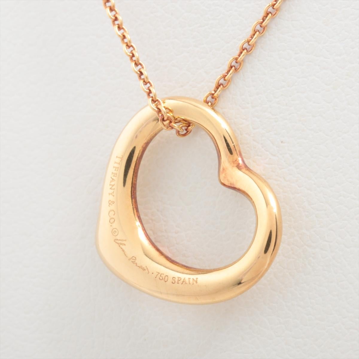 Tiffany Open Heart Necklace  In Excellent Condition For Sale In Oyster Bay, NY