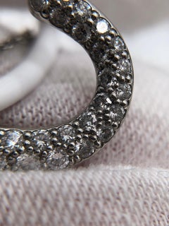 Tiffany Open Heart Pave Diamond Necklace, PT950 Platinum, Full-Set Diamond