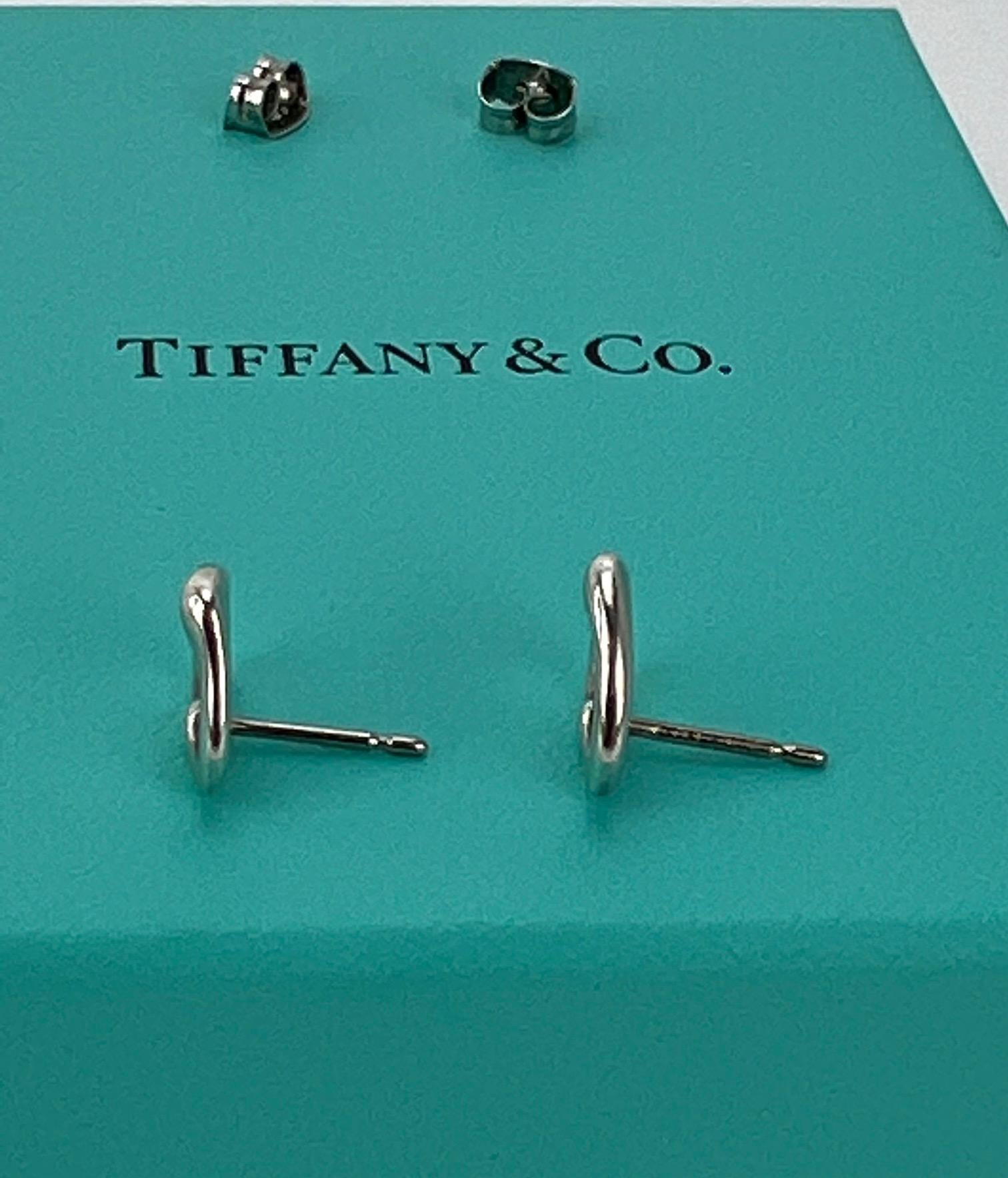  TIFFANY Open Heart Stud Earrings in Sterling Silver 925 Elsa Peretti  5