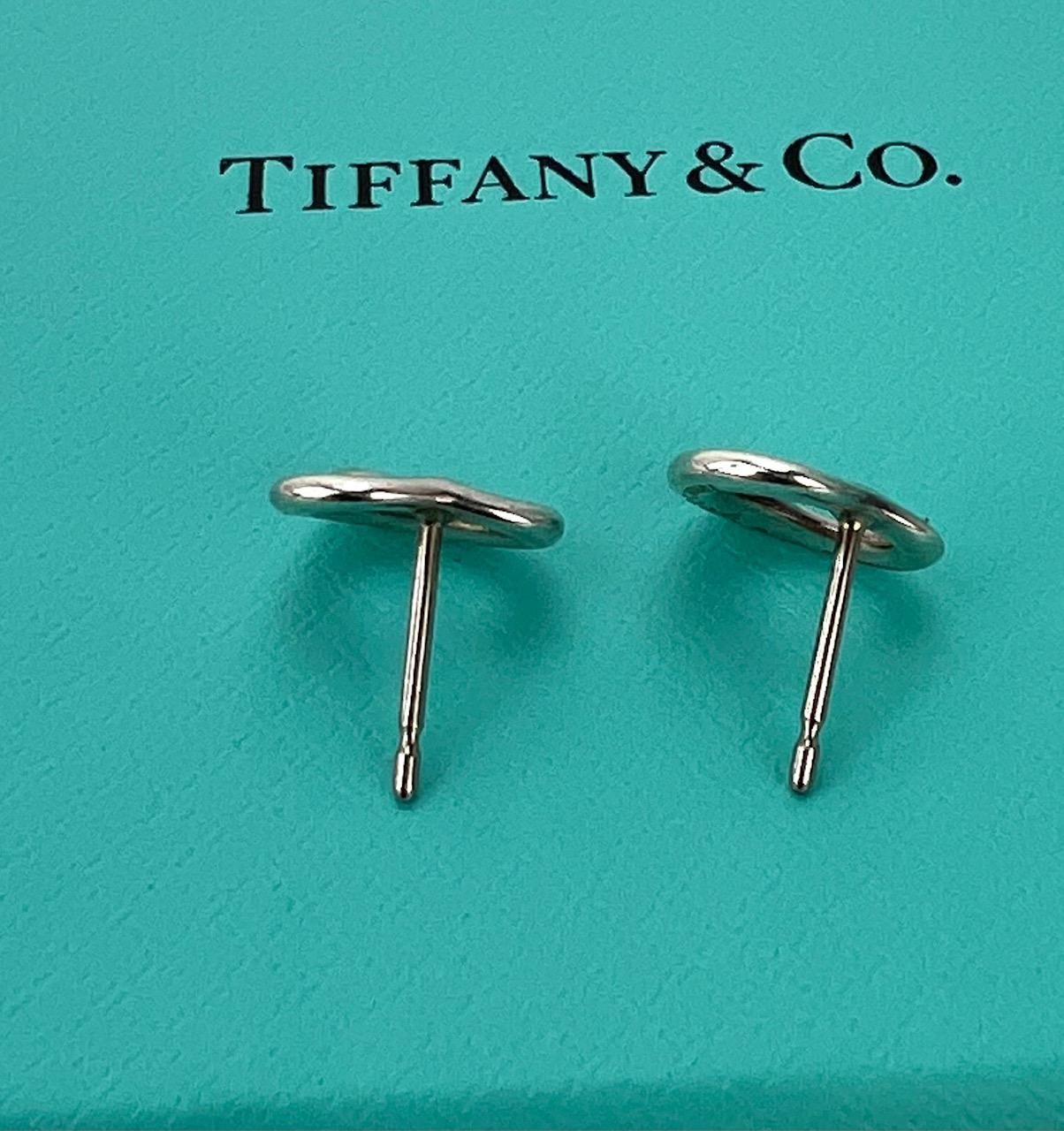  TIFFANY Open Heart Stud Earrings in Sterling Silver 925 Elsa Peretti  7