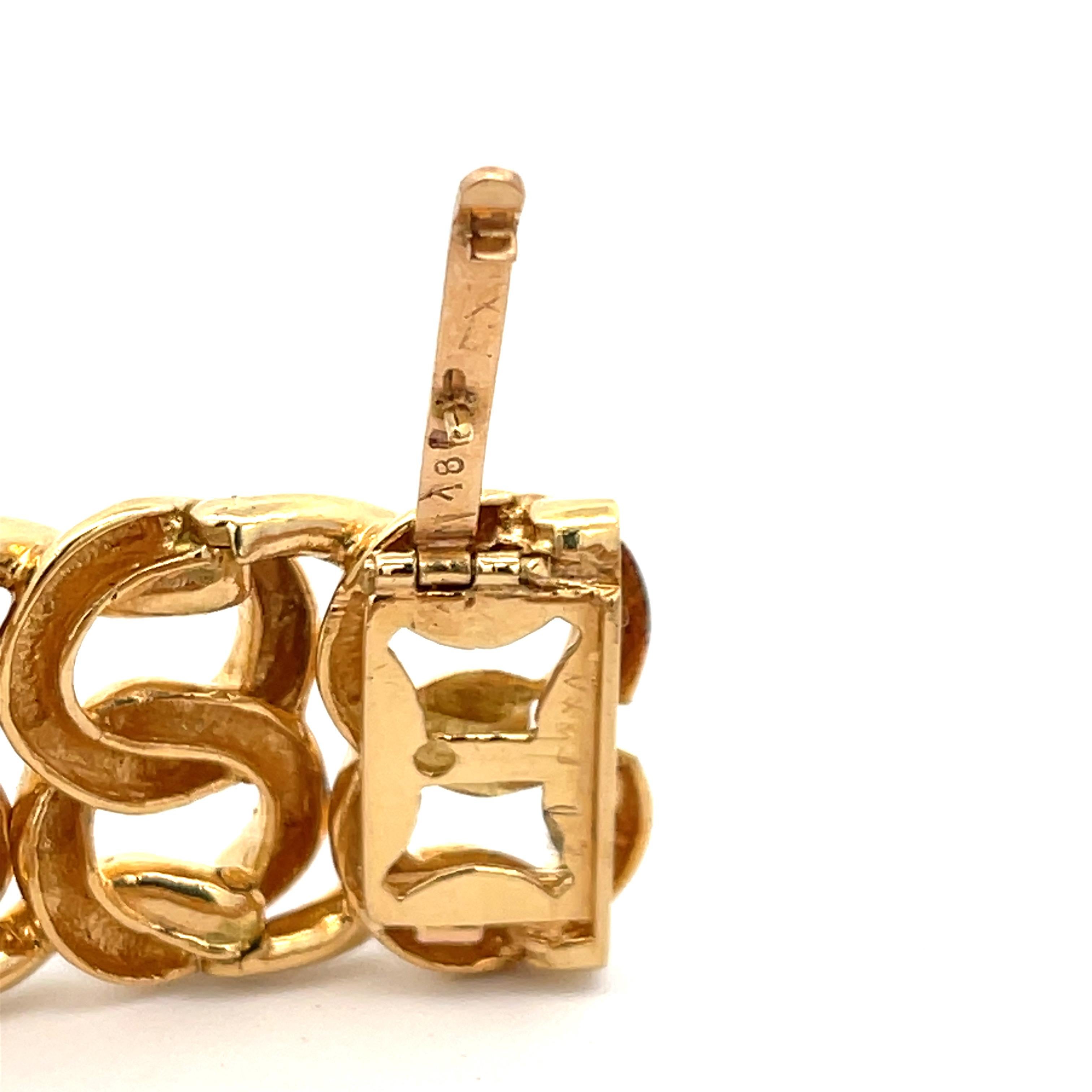 Offenes Gliederarmband aus 18 Karat Gelbgold mit doppelter Reihe von Tiffany 1