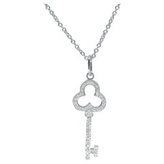 Tiffany Open Trefoil Key 18k gold with Diamonds