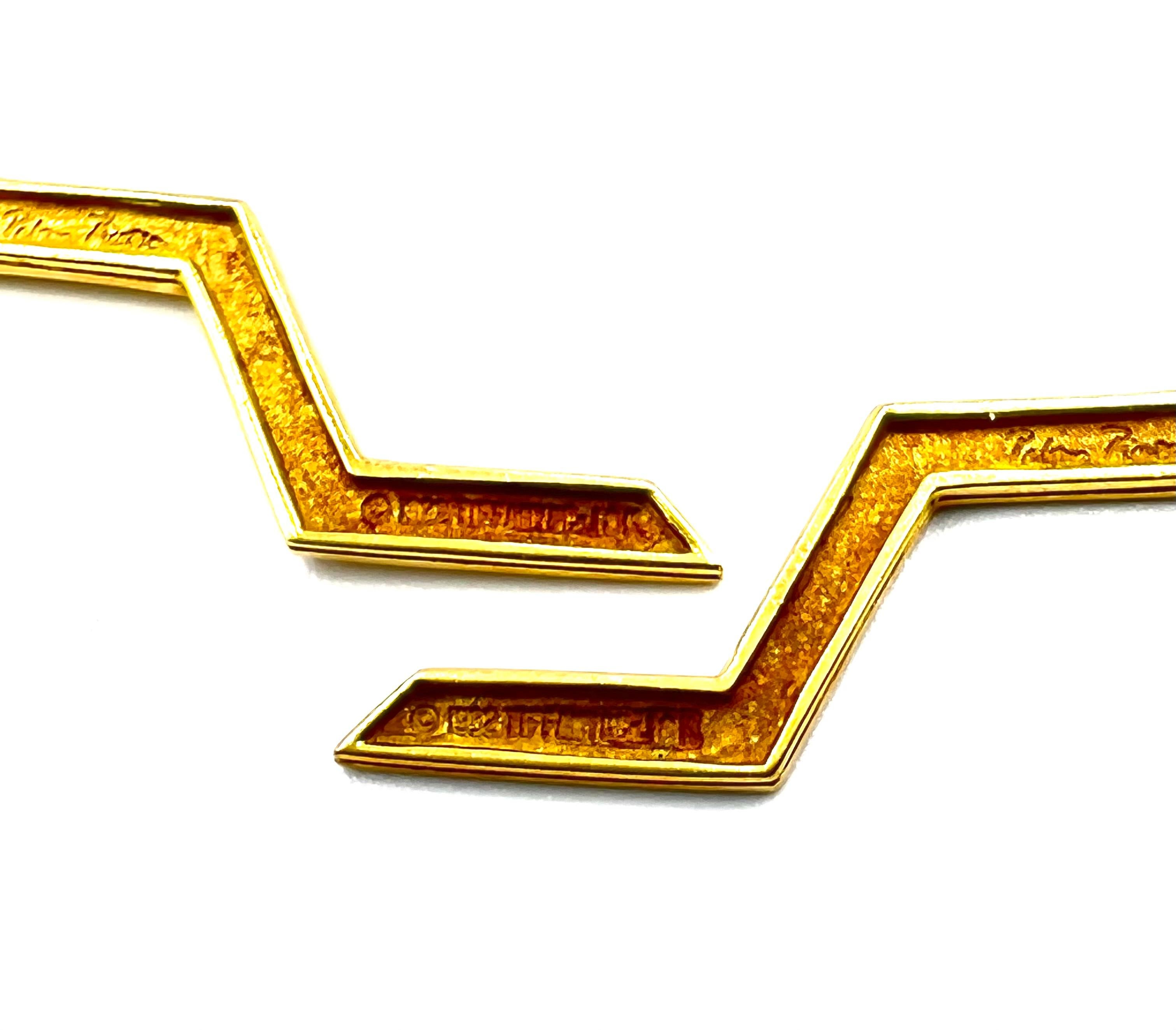 Tiffany & Co. Paloma Picasso 18kt Yellow Gold Lightning Bolt Earrings 1