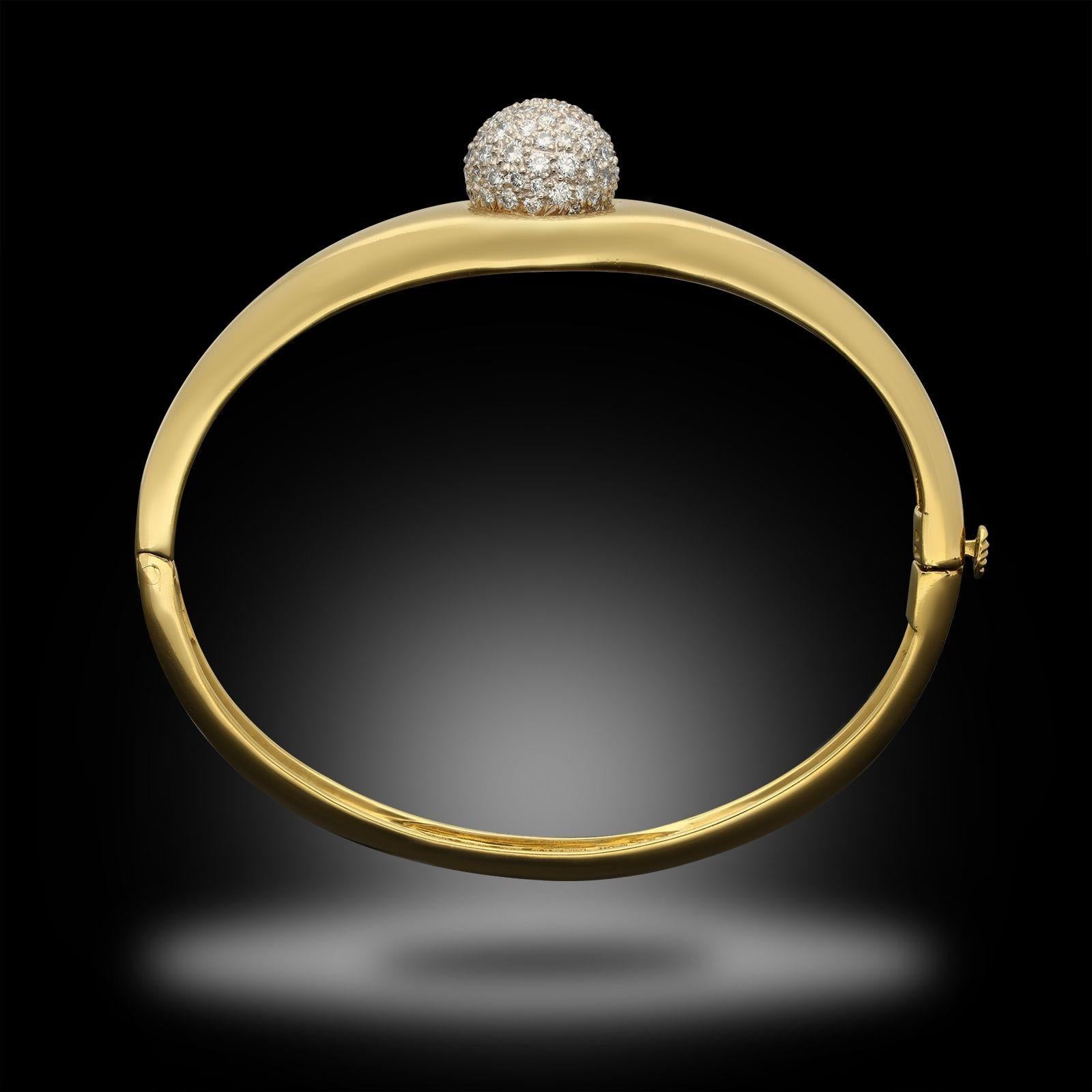 Tiffany - Paloma Picasso - Bracelet en or avec sphère en diamant pavé Bon état - En vente à London, GB