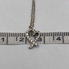 Tiffany Paloma Picasso Loving Heart 18k White Gold Pavé Diamond Pendant Necklace