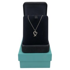 Tiffany Paloma Picasso Loving Heart 18k White Gold Pavé Diamond Pendant Necklace