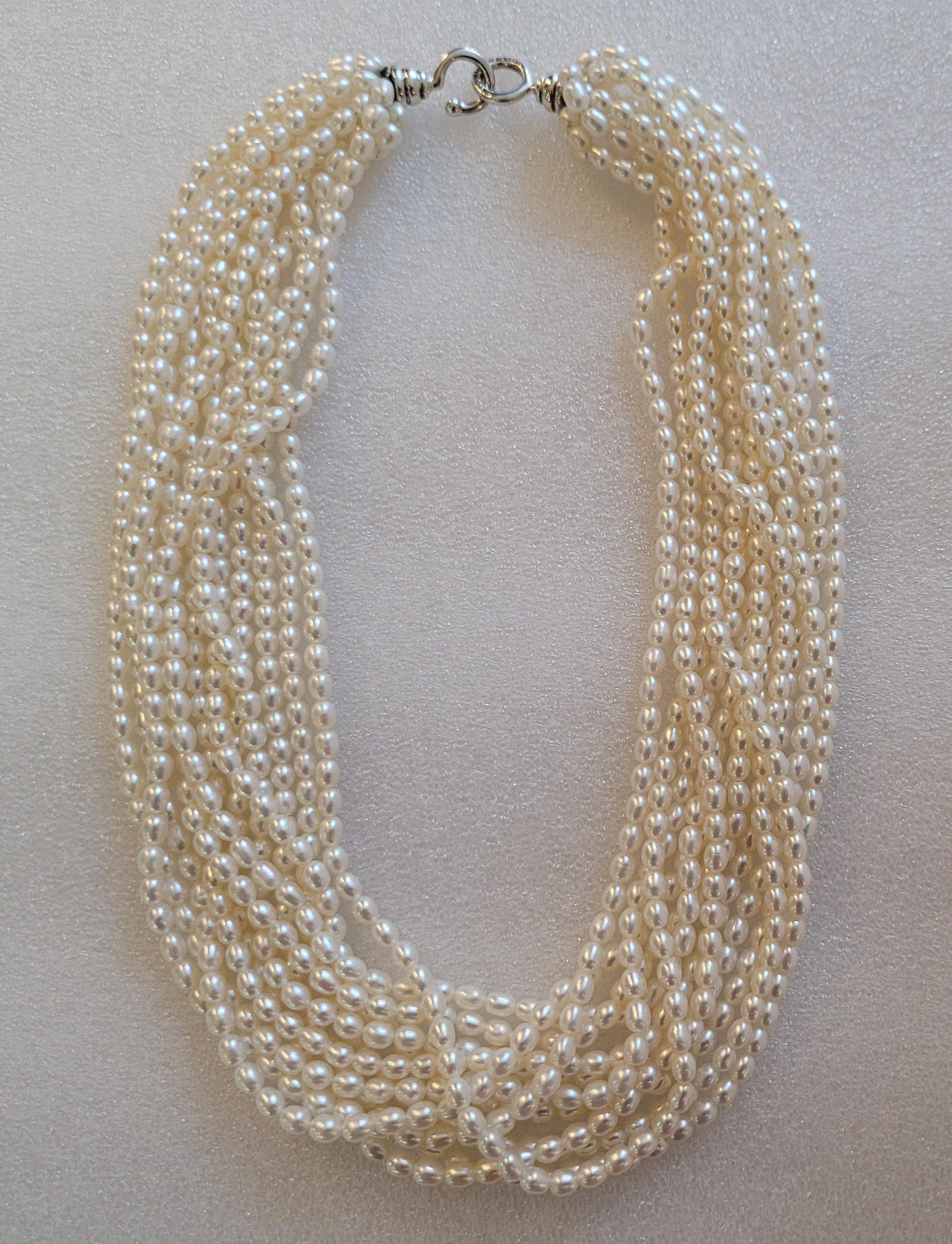 Tiffany Paloma Picasso Multi Strand Pearls In Excellent Condition For Sale In New York, NY