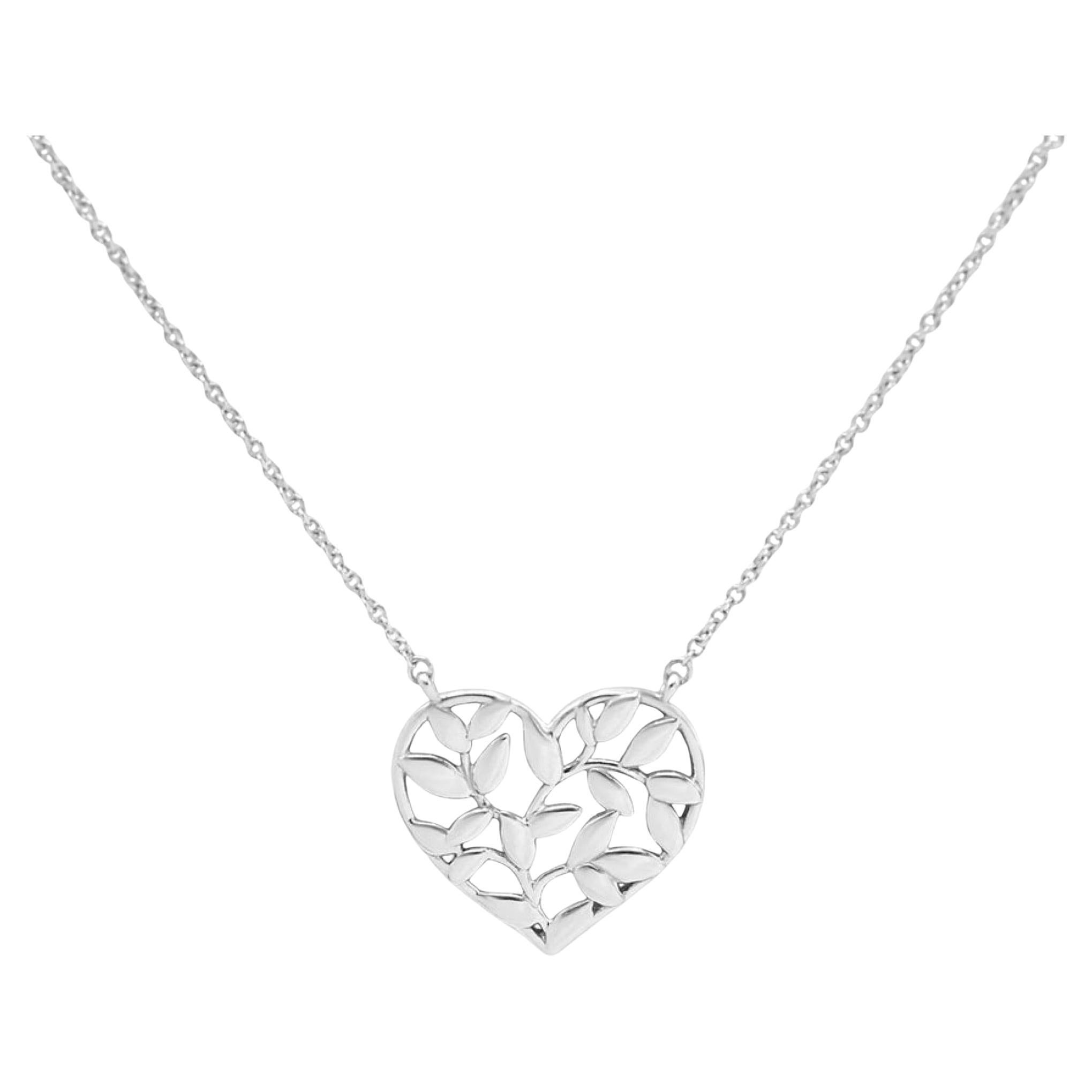 Ciondolo a forma di cuore con foglie di olivo Tiffany Paloma Picasso - A. Silver