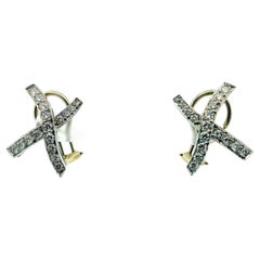 Vintage Tiffany Paloma Picasso "X" pave Earrings