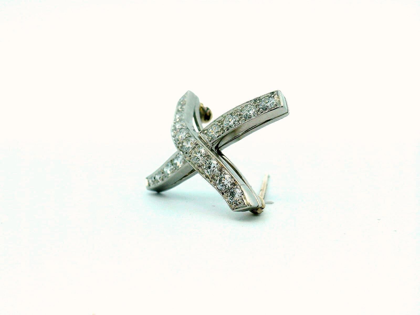 Round Cut Tiffany paloma X Pave Brooch For Sale