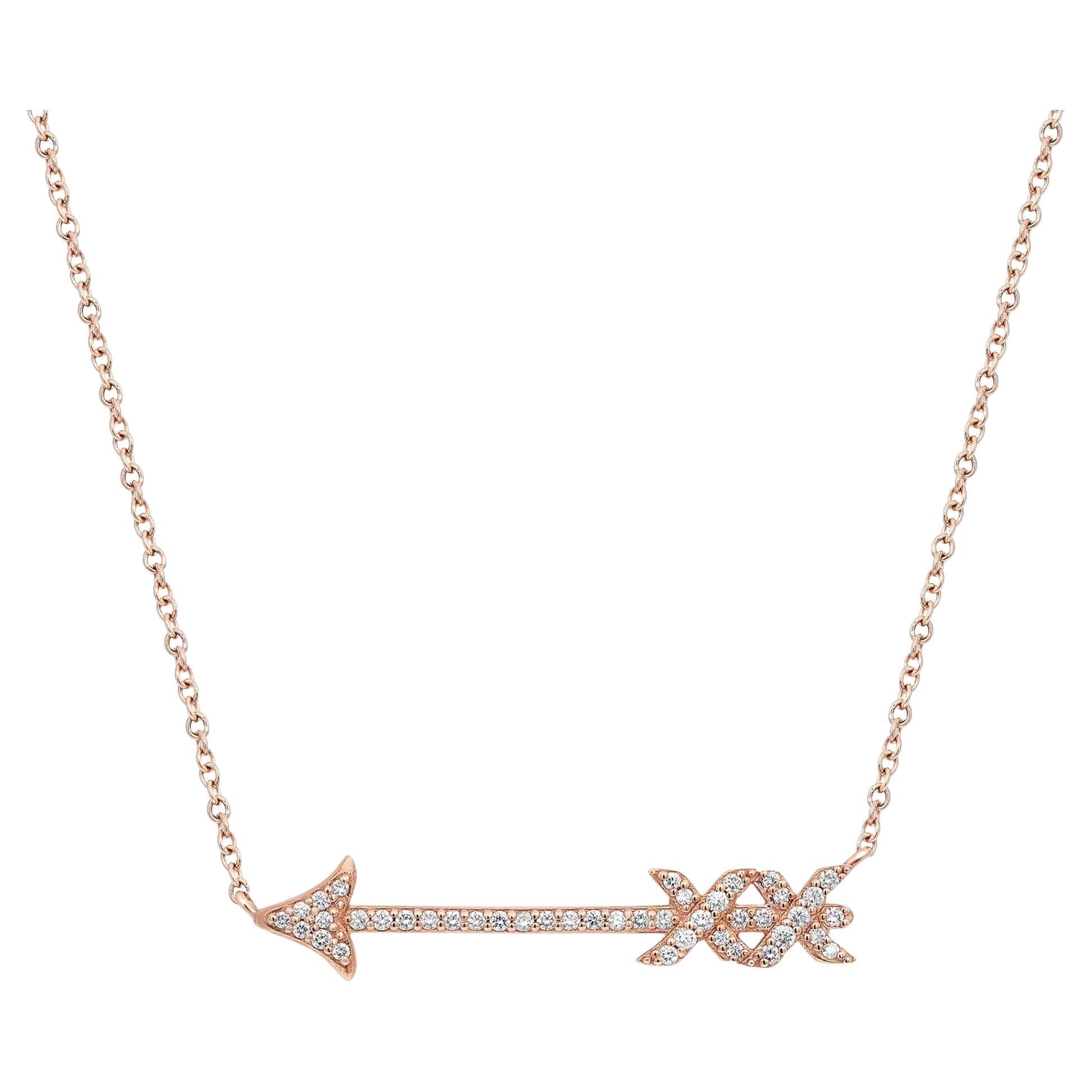 Tiffany Paloma’s Graffiti Arrow Pendant Necklace 18K Rose Gold 18 Inches For Sale
