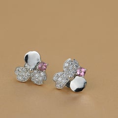 Tiffany Paper Flowers Spinel Diamond Platinum Flower Earrings