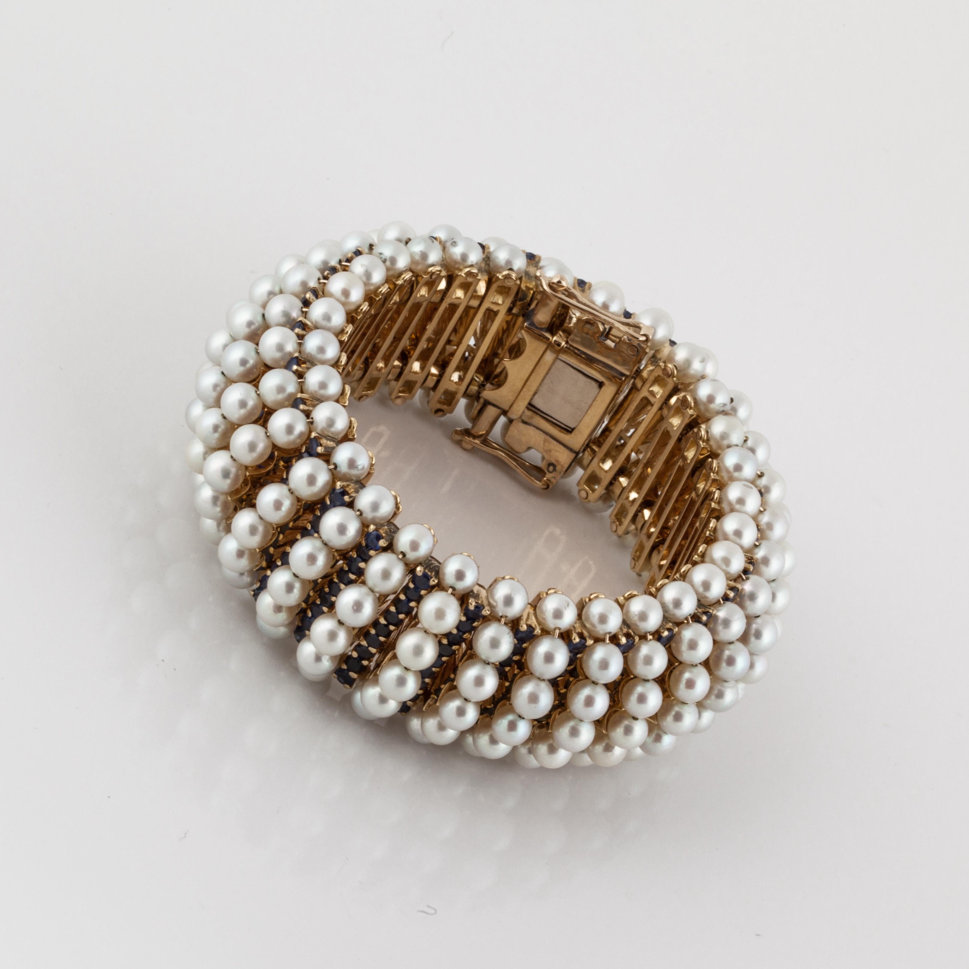sapphire and pearl bracelet