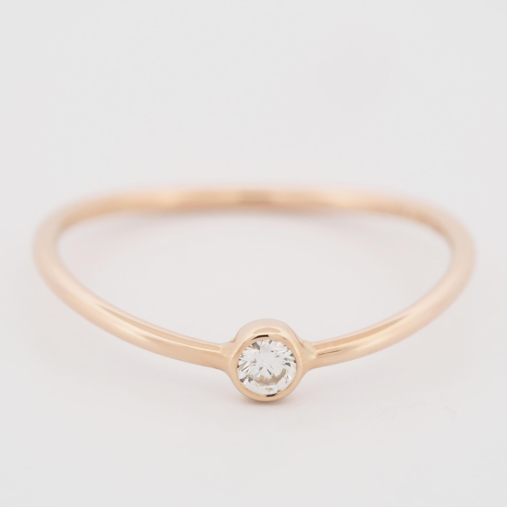 Tiffany Peretti Wave Single Row Diamond Ring PG US SIZE 6.0 In Good Condition In Kobe, Hyogo