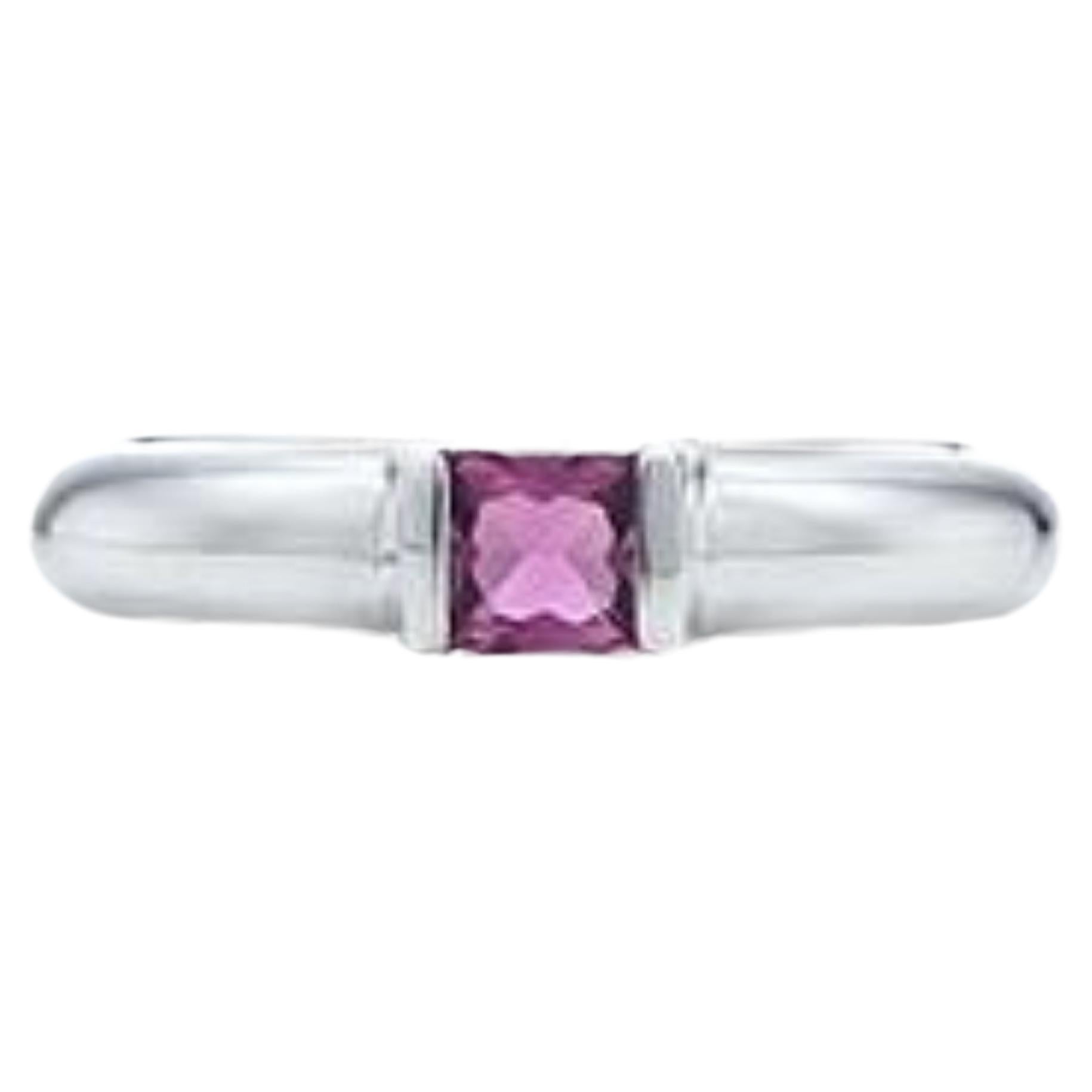 Tiffany Pink Tourmaline Ring Sterling Silver For Sale
