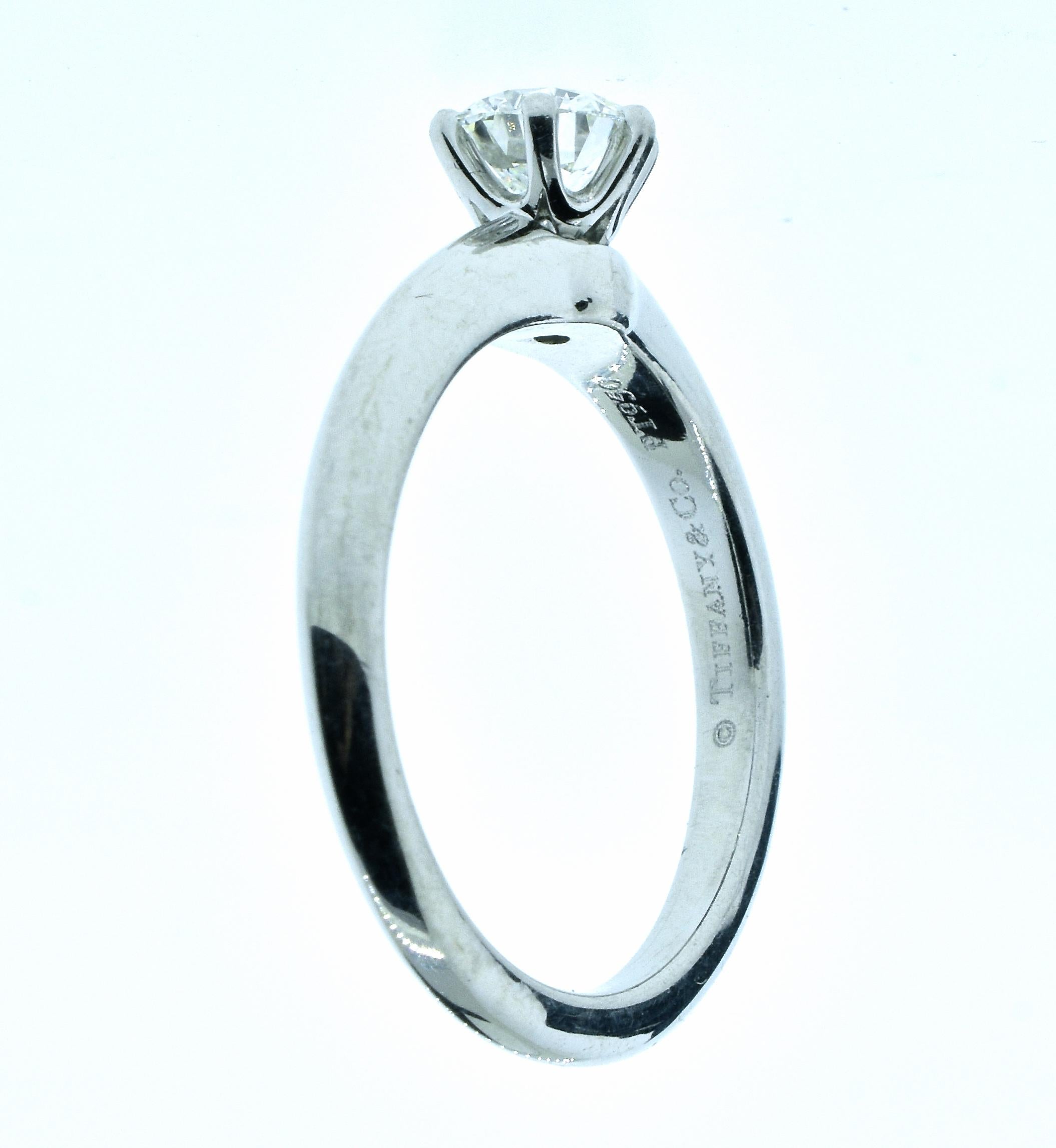 Tiffany Platinum and .54 Ct. Diamond Ring 3