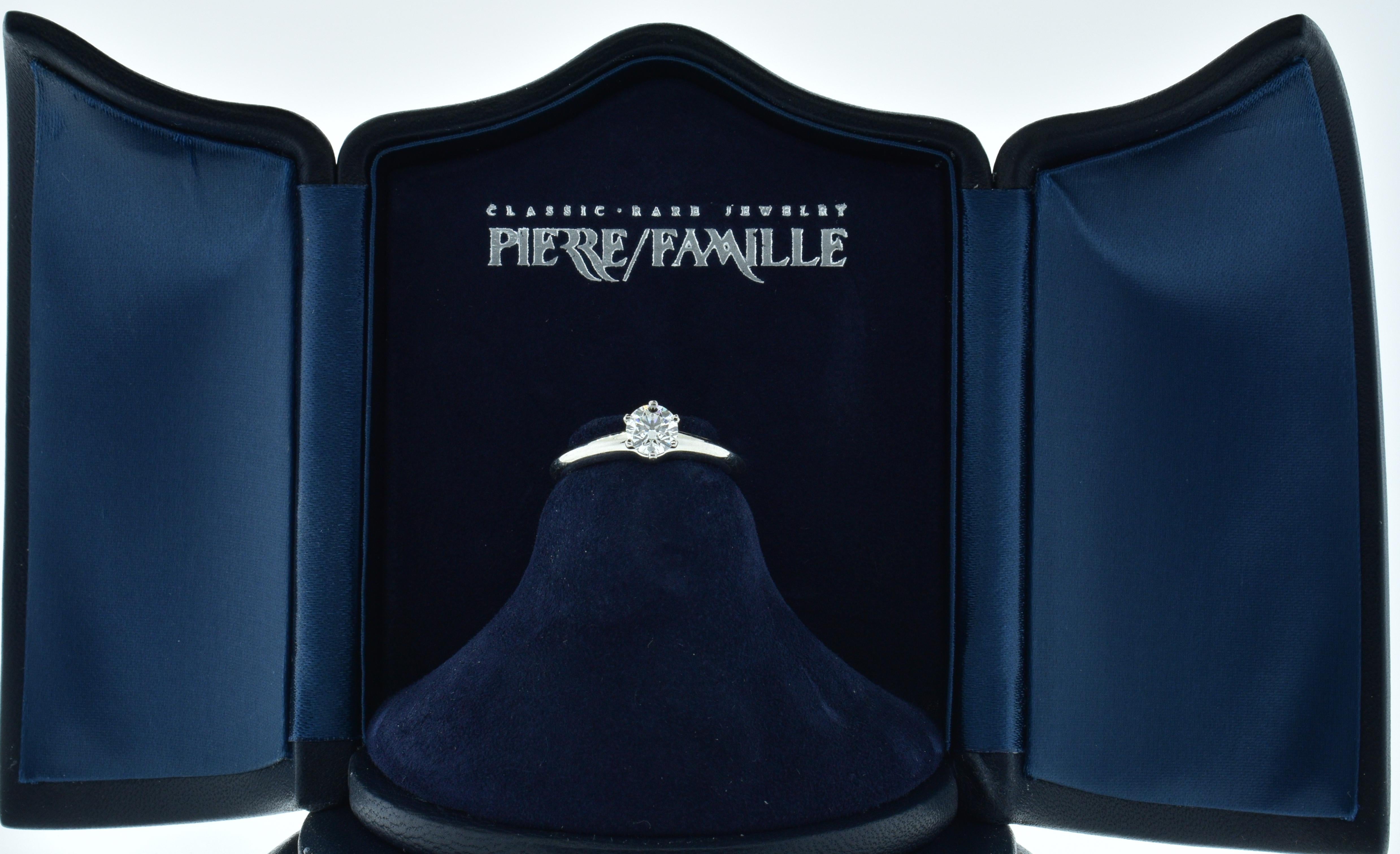 Women's or Men's Tiffany Platinum and .54 Ct. Diamond Ring