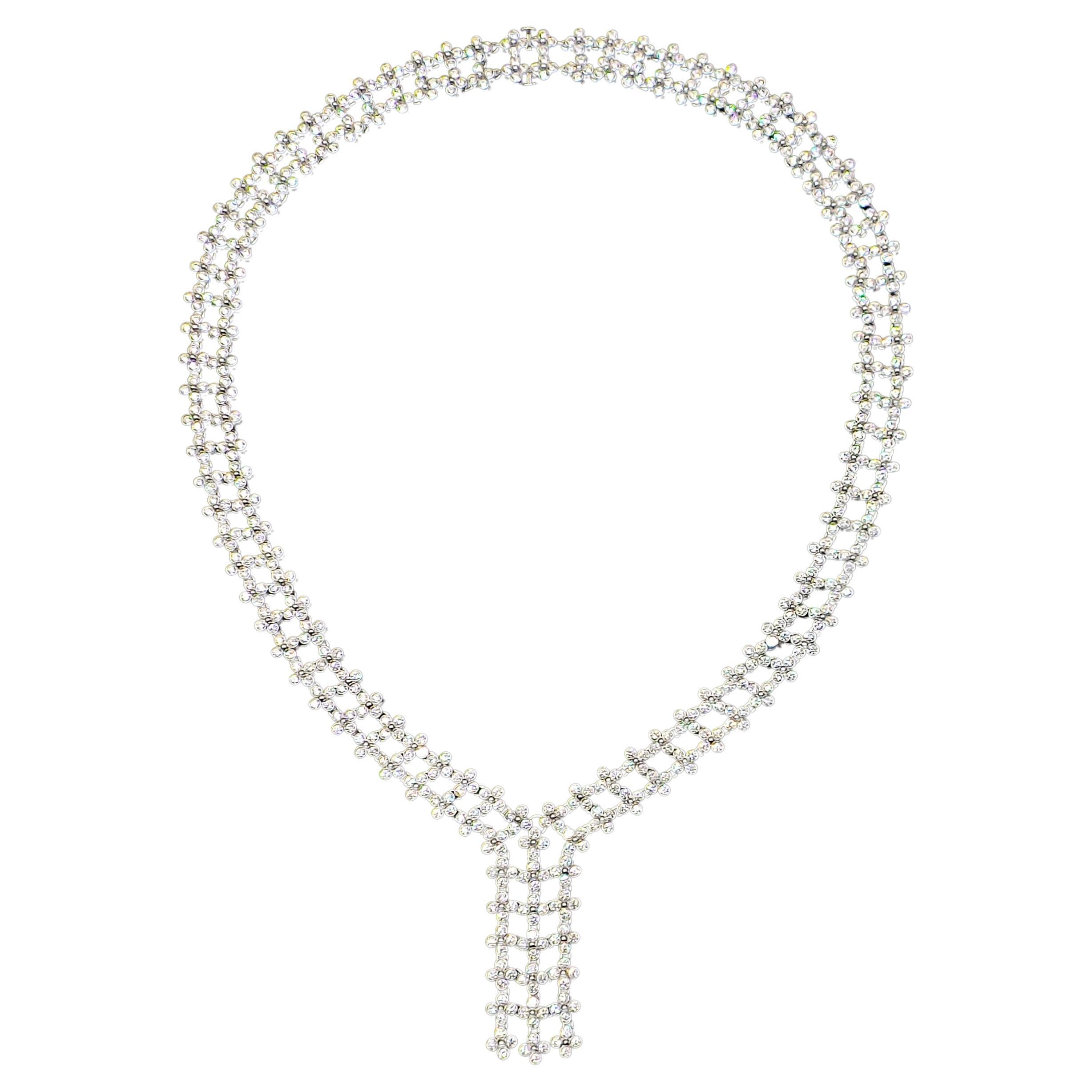 Tiffany & Co. Platinum Diamond 'Lace' Necklace For Sale