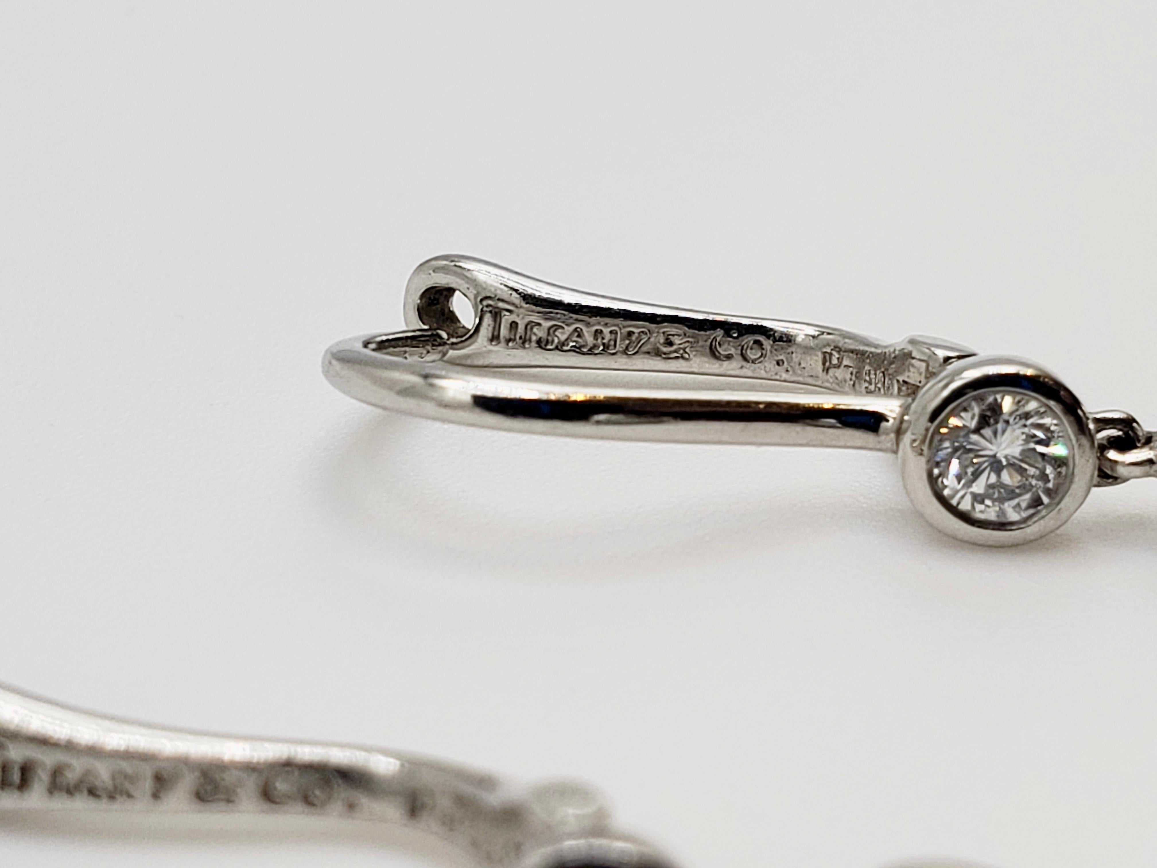 Tiffany Platinum Diamond Pearl Dangle Earrings For Sale 1