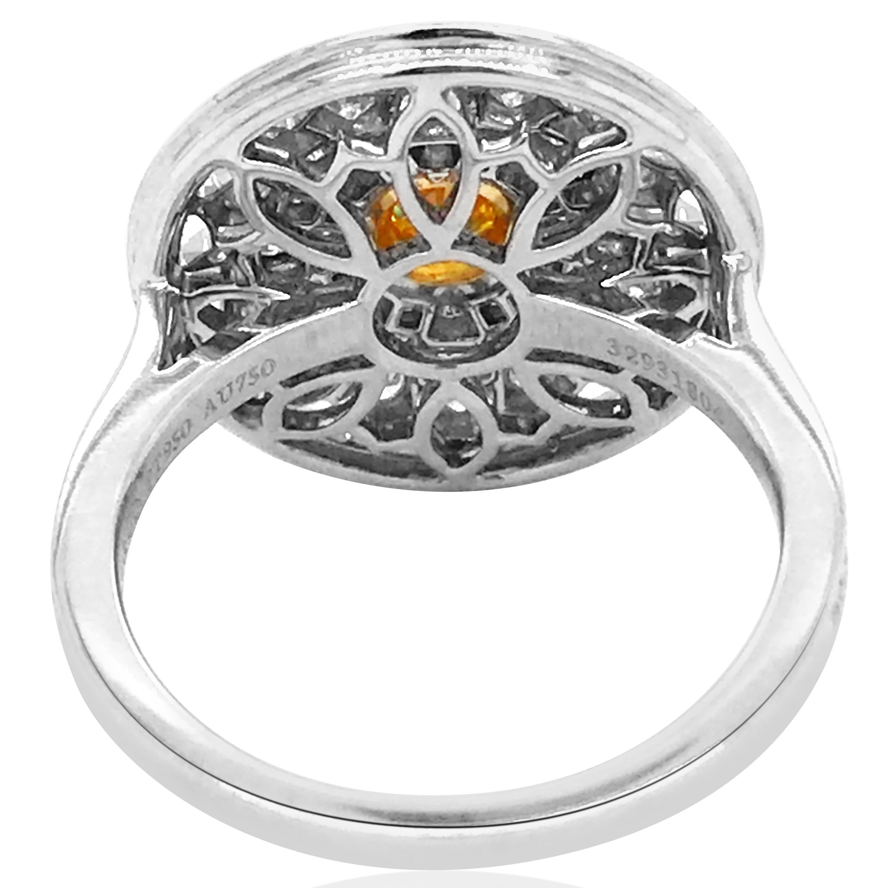 Tiffany, Platinum Gold Yellow Diamond and Diamond Ring In Good Condition For Sale In New York, NY