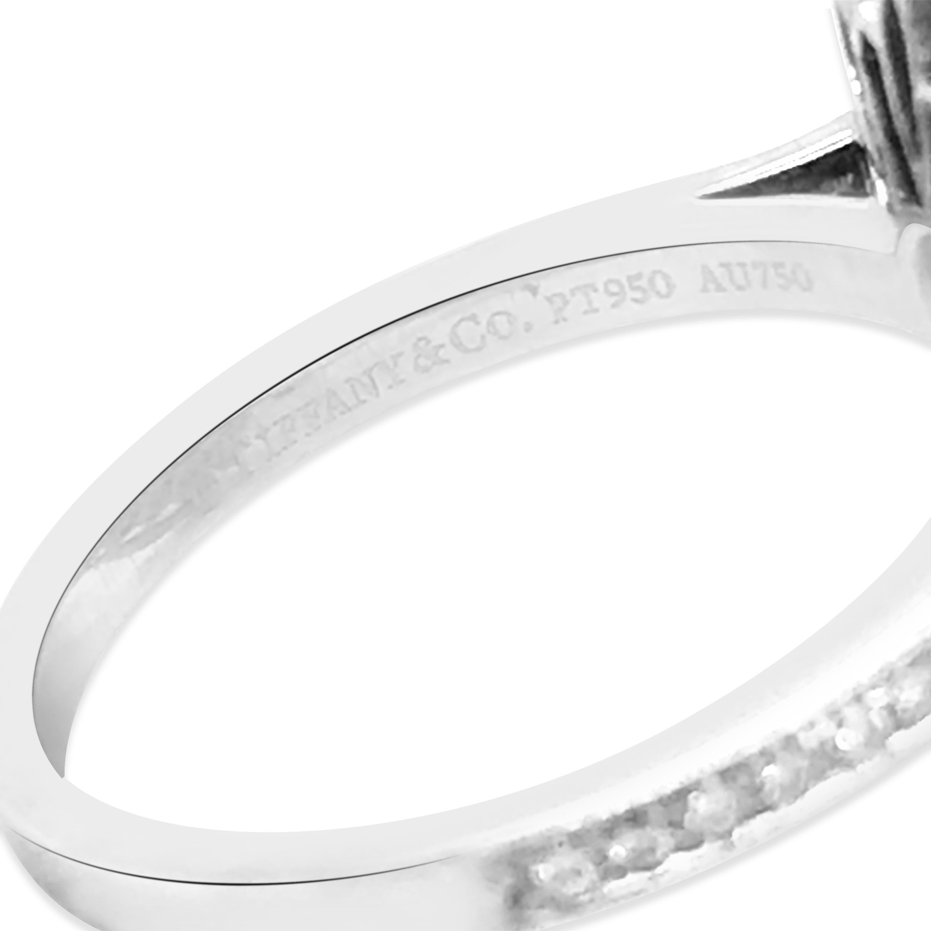 Women's or Men's Tiffany, Platinum Gold Yellow Diamond and Diamond Ring For Sale