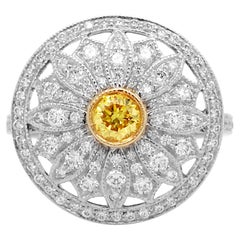 Tiffany, Anello con diamanti e diamanti gialli in oro platino