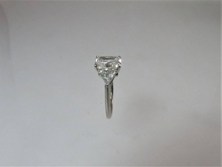 Tiffany Platinum Ring Mounting With 2.53ct Radiant Cut Diamond and ...