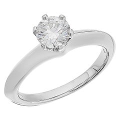 Tiffany Platinum Single Stone/Solitaire/Engagement Round Brilliant Diamond Ring