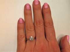 Tiffany & Co. Platinum Six Prong Round Solitaire Ring Weighing 1.11 Carat