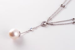 Tiffany Platinum South Sea Pearl Moonstone 3.02 Carat Diamond Necklace