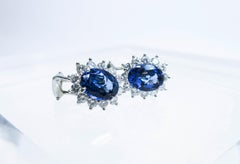 Tiffany & Co. Platinum Tanzanite and Diamond Earrings