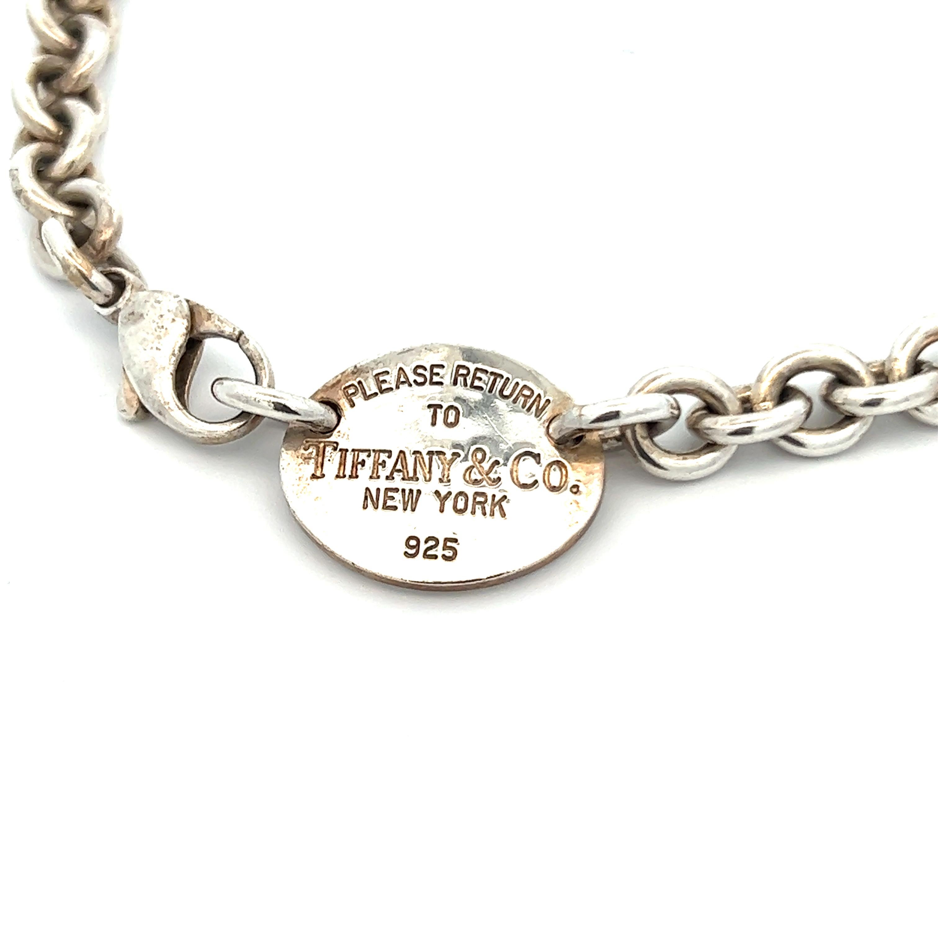 Tiffany Please Return to Tiffany Tag 925 Sterlingsilber Chunky Link Halskette  (Zeitgenössisch) im Angebot