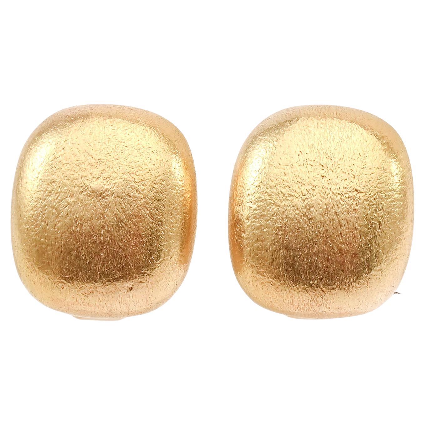 Tiffany Rechteckige Gold-Ohrringe im Angebot