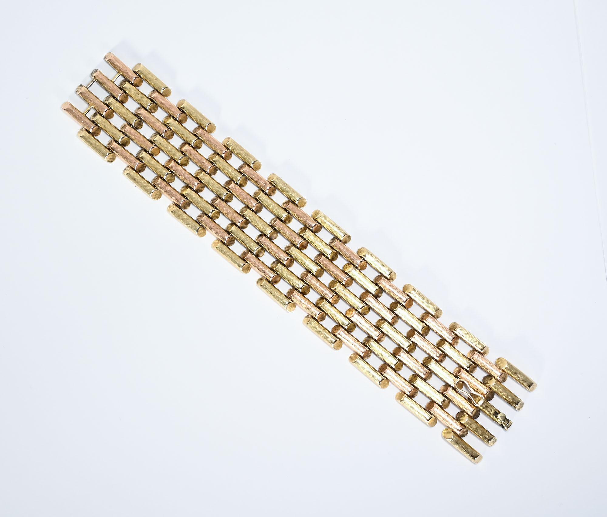 Retro Bicolor Goldarmband von Tiffany für Damen oder Herren