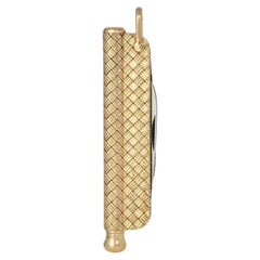 Tiffany Retro gold basket weave pen and knife pendant