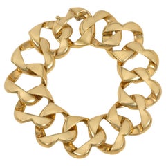 Tiffany & Co. Retro Gold Bracelet of Heart-Shaped Curb Links