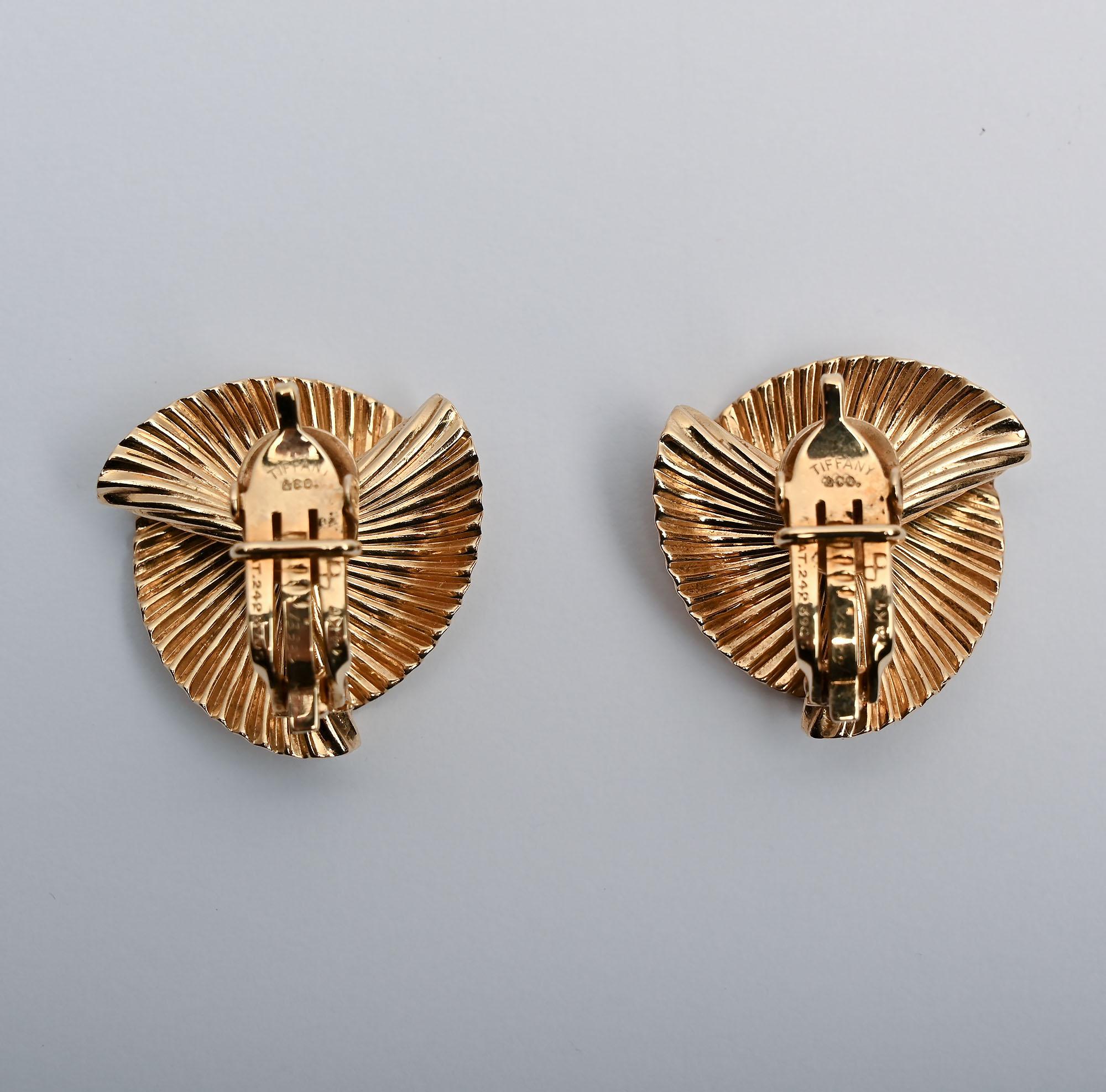 Women's or Men's Tiffany Retro Swirl Earrings For Sale