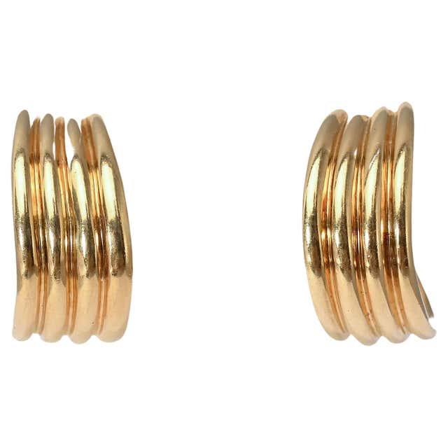 Square Ribbed Earrings Tiffany and Co. Square Hoop Gold Earrings For Sale at 1stDibs | tiffany ...