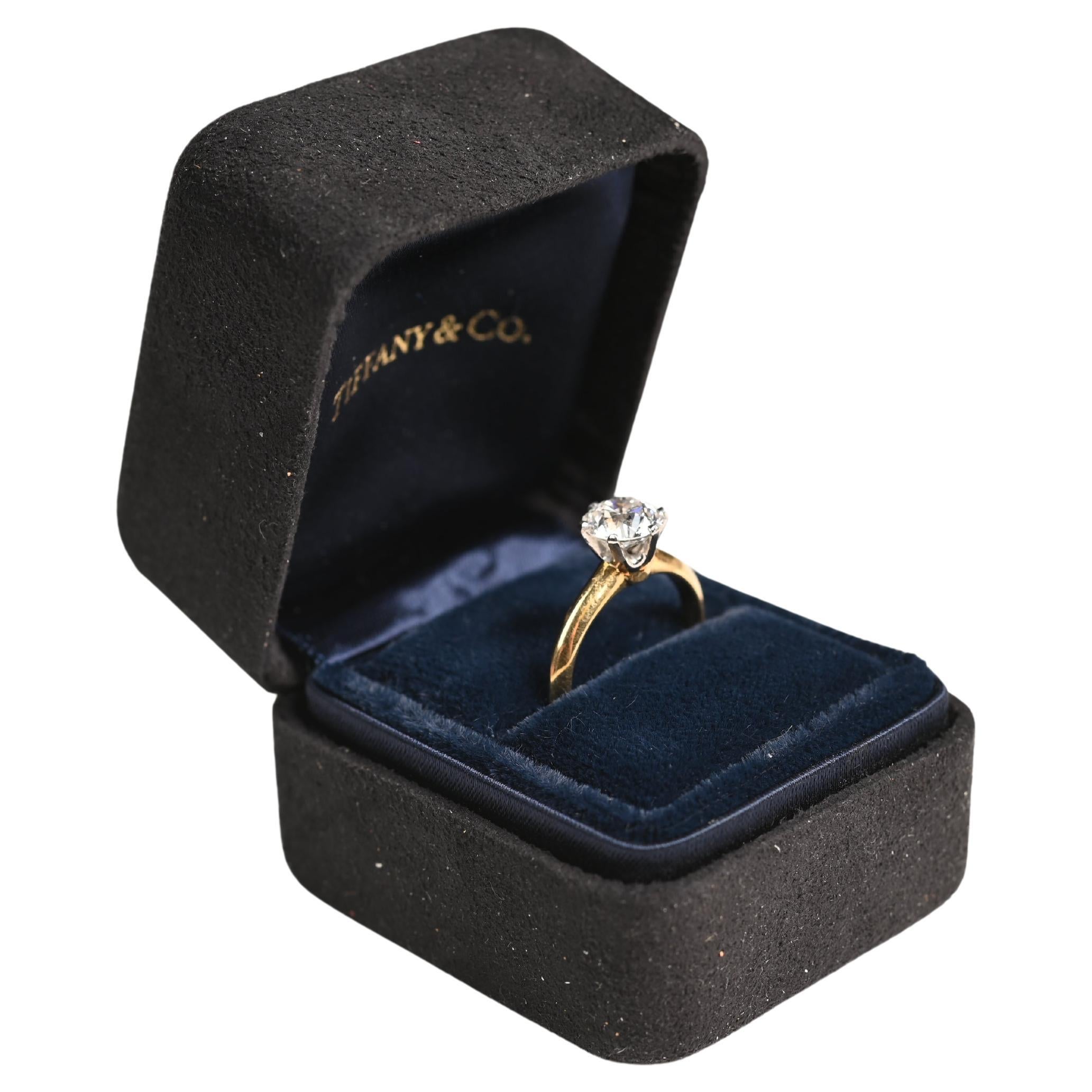 Tiffany-Ring, Tiffany & Co. Vintage-Diamant-Ring aus der Retro-Ära (ca. 1,3-karätiger Zeit) im Angebot
