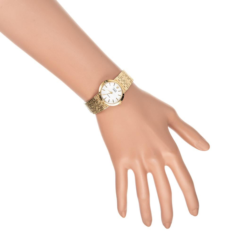 Women's Tiffany Rolex Geneve Yellow Gold Ladies Wristwatch For Sale