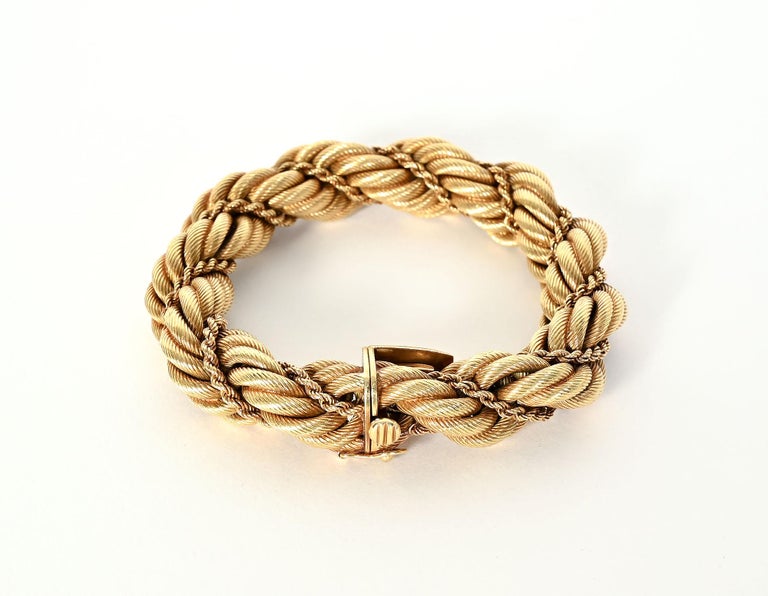 Contemporary Tiffany Rope Twist Gold Bracelet For Sale