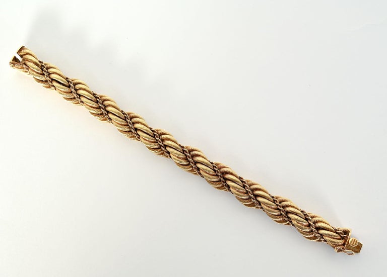 Tiffany Rope Twist Gold Bracelet In Excellent Condition For Sale In Darnestown, MD