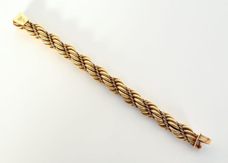 Women's or Men's Tiffany Rope Twist Gold Bracelet For Sale
