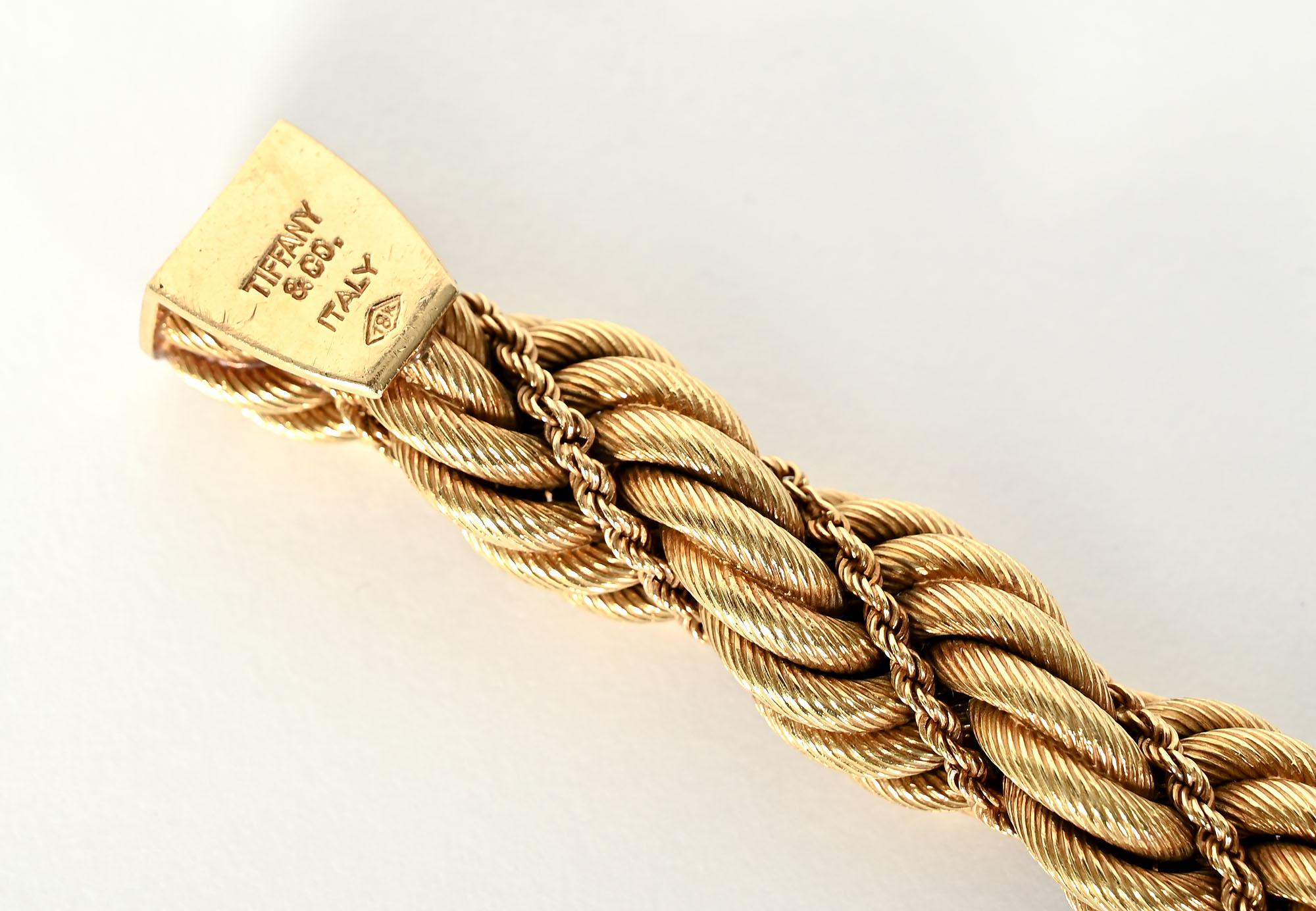 Contemporary Tiffany Rope Twist Gold Bracelet