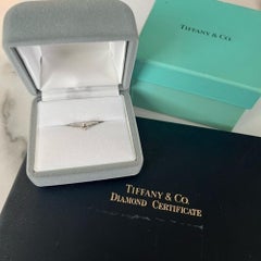 Tiffany Round Brilliant Platinum Diamond Ring - Size 5.5