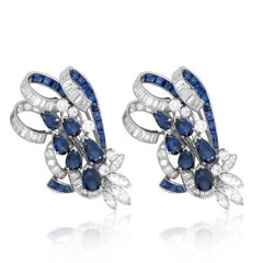 Tiffany & Co. Sapphire and Diamond Double-Clip Brooch