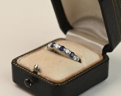 Tiffany Sapphire and Diamond Wedding Band. Alternating Eternity Band Platinum
